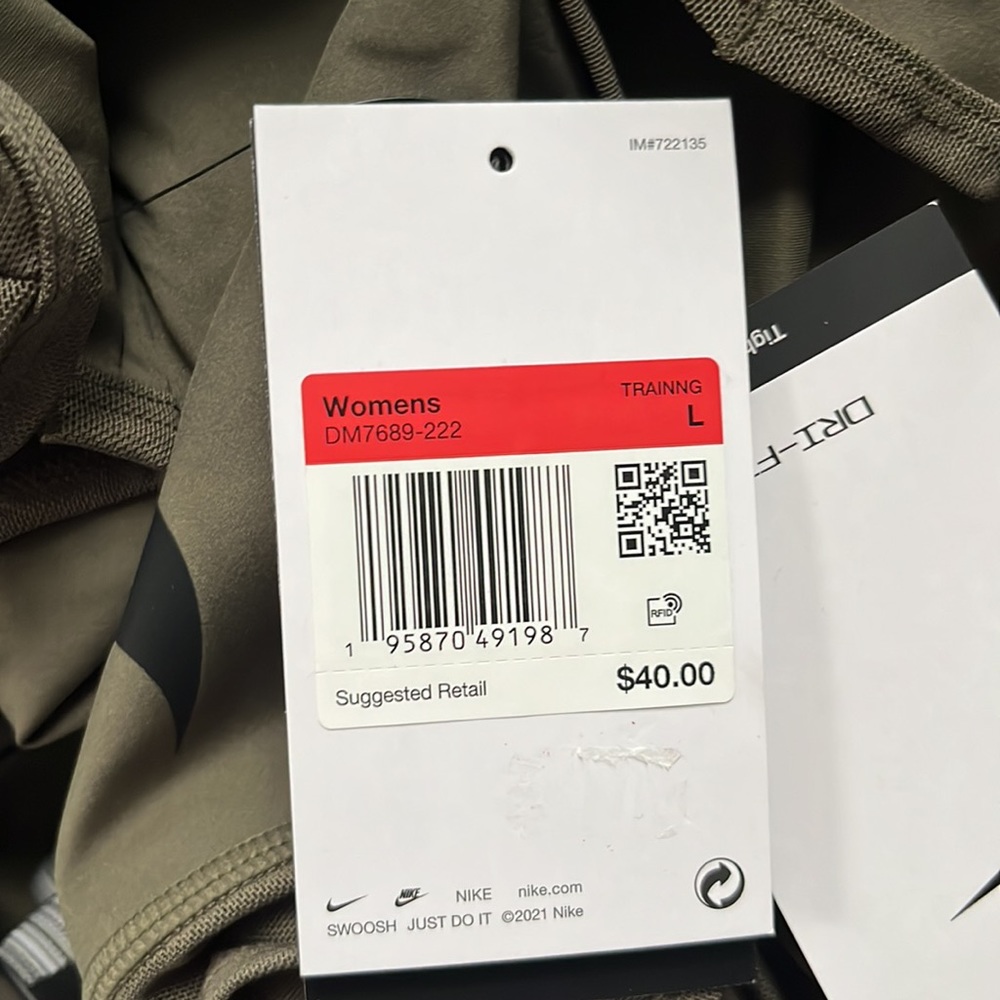 Nike Pro Sports Bra Olive Green and Black - Picture 11 of 11